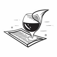 Glossy marble surface with a wine glass silhouette casting a reflection concept as A high angle shot of a glossy marble surface with the silhouette of a wine glass casting a subtle Cleans vector