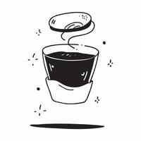 Glossy mirrored surface with soft pastel colors and a coffee cup silhouette concept as A dreamy top down shot of a glossy mirrored surface with soft pastel colors and the silhouett Cleans vector