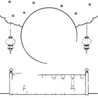 Glossy Moonlit Balcony with Lanterns for Mid Autumn Festival concept as A glossy moonlit balcony adorned with lanterns creating a peaceful and reflective background The scene feat Cleans vector