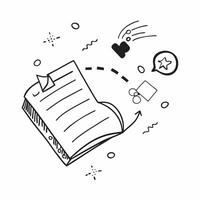 Glossy notebook with holographic marketing ideas and brainstorm icons concept as A high angle shot of a glossy notebook open to a page with floating holographic marketing ideas and Cleans vector
