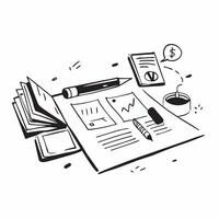Glossy office environment with marketing materials neatly arranged concept as A wide angle shot of a glossy office environment with marketing materials neatly arranged on a desk T Cleans vector