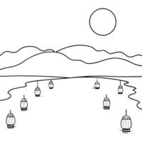 Glossy River Background with Floating Lanterns for Mid Autumn Festival concept as A glossy river background with floating lanterns creating a serene and reflective atmosphere perfe Cleans vector