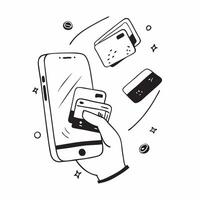 Glossy smartphone with floating holographic coins and a calculator display concept as A straight on shot of a glossy smartphone with floating holographic coins and a calculator dis Cleans Set 2 vector