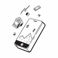 Glossy smartphone with floating holographic coins and a calculator display concept as A straight on shot of a glossy smartphone with floating holographic coins and a calculator dis Cleans Set 3 vector