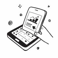 Glossy smartphone with social media marketing dashboard on screen concept as A close up shot of a glossy smartphone on a desk displaying a social media marketing dashboard The ref Cleans vector