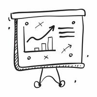 Glossy whiteboard with hand drawn financial projections in a conference room concept as A mid angle shot of a glossy whiteboard with hand drawn financial projections in a conferenc Cleans vector