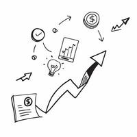 Glowing abstract arrow pointing upward with financial data streams concept as A glowing abstract arrow pointing upward surrounded by financial data streams The camera follows the Cleans vector