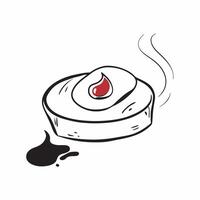 Glossy white surface with a single wine drop creating ripples concept as A minimalistic top down shot of a glossy white surface with a single drop of red wine creating ripples The Cleans vector