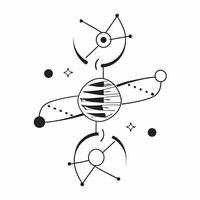 Glowing abstract digital DNA helix with data particles concept as An abstract digital art depiction of a glowing DNA helix intertwined with data particles The design symbolizes th Cleans vector