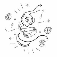 Glowing abstract dollar sign surrounded by swirling data streams concept as A dynamic scene where a glowing abstract dollar sign is surrounded by swirling data streams The camera Cleans vector