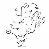 Glowing abstract flowchart with arrows indicating financial processes concept as A glowing abstract flowchart with arrows indicating various financial processes The camera follows Cleans vector
