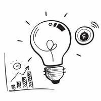 Glowing abstract light bulb with financial graphs inside concept as A glowing abstract light bulb with financial graphs inside symbolizing innovative financial strategies The came Cleans vector