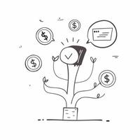 Glowing abstract money tree with digital roots and currency symbols concept as A glowing abstract money tree with digital roots and currency symbols growing from it representing fi Cleans vector