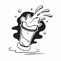 Glowing abstract splash forming a beer glass silhouette concept as An abstract splash of glowing digital liquid takes the shape of a beer glass set against a dark dynamic backgroun Cleans vector