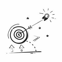 Glowing abstract target with marketing arrows hitting the bullseye concept as A dynamic image of a glowing abstract target with marketing arrows hitting the bullseye The camera zo Cleans vector