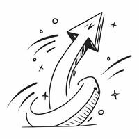 Glowing abstract upward arrow representing business growth concept as A dynamic shot of a glowing abstract upward arrow symbolizing business growth The arrow is surrounded by swir Cleans vector