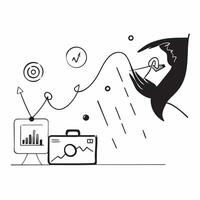 Glowing abstract wave forming a financial graph with a figure of a financial officer concept as A glowing abstract wave morphs into a financial graph with a digital silhouette of a Cleans vector