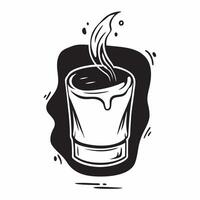 Glowing digital waves forming a whiskey tumbler concept as Glowing waves of digital light flow together to create the shape of a whiskey tumbler against a dark sophisticated backgr Cleans vector