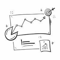 Graph and target border frame with Market Analysis text and copy space concept as A sleek border frame featuring a graph and target in opposite corners with the text Market Analysi Cleans vector
