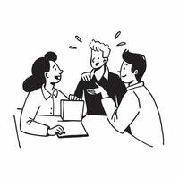 Group of coworkers having a casual coffee break in the office concept as A candid moment capturing a group of coworkers chatting and laughing during a casual coffee break in the of Cleans vector
