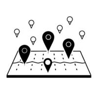Heat map icon with floating pins concept as A heat map icon with pins floating above specific regions isolated on a white background This visual highlights the identification of h Cleans vector
