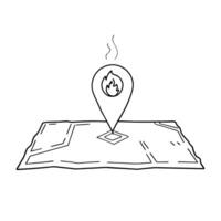 Heat map with a pin icon concept as A heat map icon with a pin marking a specific area isolated on a white background The visual highlights the identification of critical data poi Cleans vector