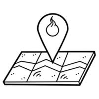 Heat map with a pin icon concept as A heat map icon with a pin marking a specific area isolated on a white background The visual highlights the identification of critical data poi Cleans Set 2 vector