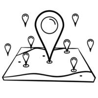 Heat map icon with floating pins concept as A heat map icon with pins floating above specific regions isolated on a white background This visual highlights the identification of h Cleans Set 2 vector