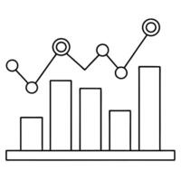Histogram with floating data markers concept as A histogram icon with data markers floating slightly above the bars isolated on a white background The scene emphasizes the importa Cleans vector