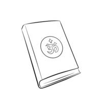 Holographic book with Labh Pancham symbol and copy space concept as A holographic book with the Labh Pancham symbol glowing on the cover floating above a white background The book Cleans vector