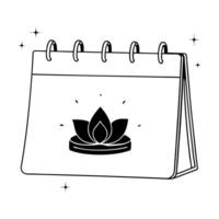 Holographic calendar with Labh Pancham symbol and copy space concept as A futuristic holographic calendar with the Labh Pancham symbol glowing on the top floating above a white bac Cleans vector