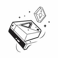Holographic gaming console with floating control menu and copy space concept as A gaming console with floating holographic control menu glowing with a glossy finish The bottom sec Cleans vector