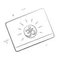 Holographic card with Labh Pancham symbol and copy space concept as A floating holographic card displaying the Labh Pancham symbol on its glossy surface isolated against a white ba Cleans vector