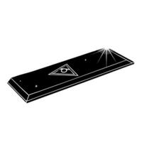 Holographic ruler with Labh Pancham symbol and copy space concept as A sleek holographic ruler floating mid air with the Labh Pancham symbol engraved on its glossy surface isolated Cleans vector