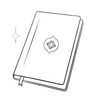 Holographic notebook with Labh Pancham symbol and copy space concept as A glossy holographic notebook with the Labh Pancham symbol embossed on the cover floating above a white back Cleans vector