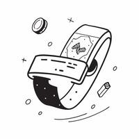 Holographic smartwatch with glowing health metrics and copy space concept as A smartwatch displaying holographic health metrics that float above the screen glowing with futuristic Cleans vector