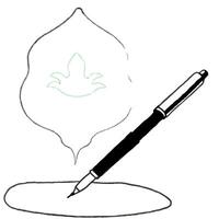 Holographic pen with Labh Pancham symbol and copy space concept as A sleek holographic pen floating mid air with the Labh Pancham symbol engraved on its glossy surface isolated on Cleans vector