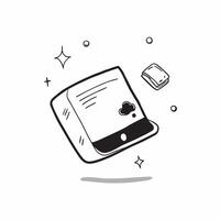 Holographic tablet with drink symbols glowing above surrounded by ample white copy space concept as A tablet lies flat on a smooth white surface with two glowing holographic drink Cleans vector