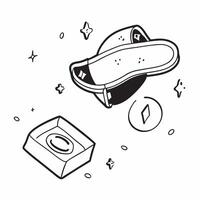 Holographic VR headset with floating game controls and copy space concept as A VR headset with glowing floating holographic game controls surrounding it The right side of the imag Cleans vector
