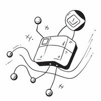 Hovering digital map with connected nodes on an isolated white background concept as A digital map floating mid air with connected nodes glowing softly all isolated against a white Cleans vector