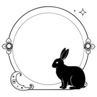 Jade Rabbit and Moon Border Frame with Copy Space concept as A border frame with a jade rabbit and the moon positioned on opposite sides offering ample copy space in the middle Mi Cleans vector