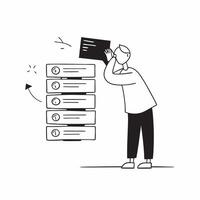 IT specialist candidly troubleshooting a network issue concept as A candid shot of an IT specialist troubleshooting a network issue in a data center The image captures the hands o Cleans vector