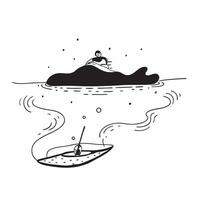 Kayaker on Glossy River during Morning Mist concept as A kayaker paddling on a glossy river shrouded in morning mist with soft light reflecting on the water The scene is calm and Cleans Set 3 vector