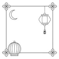 Lantern and Mooncake Border with Copy Space concept as A border frame featuring a lantern and mooncake on opposite corners with ample copy space in the center isolated on a white b Cleans vector