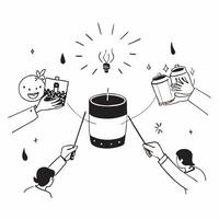 Lantern Making in Abstract Glow concept as A scene of children and adults crafting glowing lanterns with abstract light trails surrounding them symbolizing creativity and tradition Cleans Set 3 vector