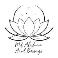 Levitating Lotus and Moon with Mid Autumn Blessings Text concept as A lotus flower and moon levitating together with Mid Autumn Blessings text isolated on a white background The c Cleans vector