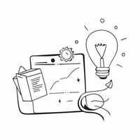 Light bulb and briefcase border frame with Marketing Innovation text and copy space concept as A sleek border frame featuring a light bulb and briefcase at opposite corners with th Cleans vector