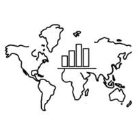 Map icon with a bar chart concept as A map icon with a bar chart overlay isolated on a white background This visual represents geographic data analysis and the comparison of regio Cleans vector