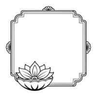 Mooncake and Lotus Border Frame with Copy Space concept as A border frame with a mooncake and lotus flower positioned on opposite sides offering ample copy space in the middle Mid Cleans vector