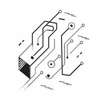 Neon circuit board with glowing pathways concept as An abstract digital art piece of a neon lit circuit board with glowing pathways representing data flow The design is intricate Cleans vector